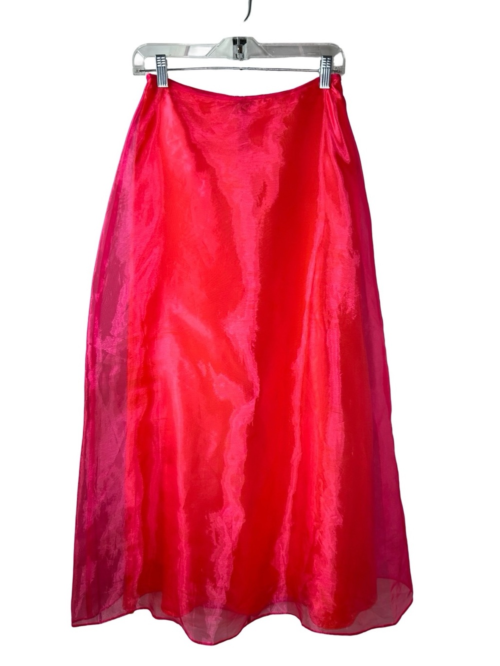 Vintage Y2K Niki Livas Hot Pink & Orange organza Layered Maxi Skirt